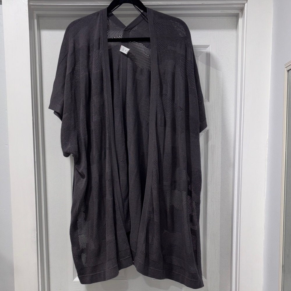 lululemon athletica Charcoal Open-Knit Long Cardigan